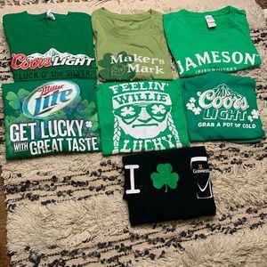 Mixed Lot 7 Green T Shirts St. Patrick’s Day